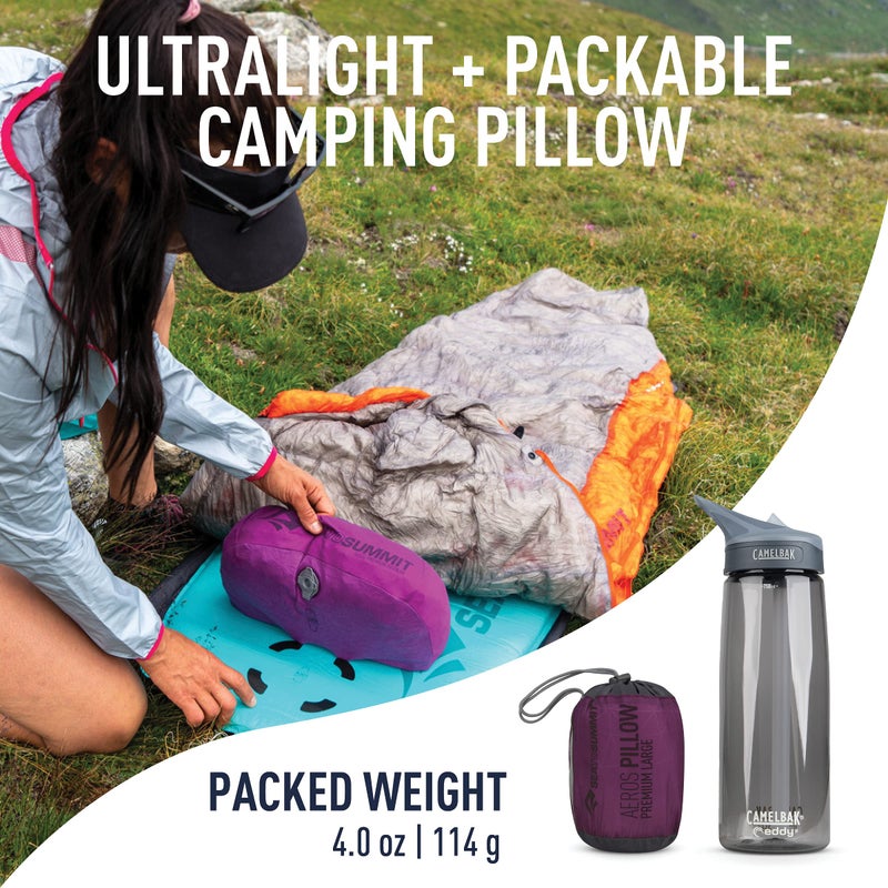 Sea to Summit Aeros Premium Inflatable Travel Pillow, Large (16.5 x 11), Magenta - Image 2